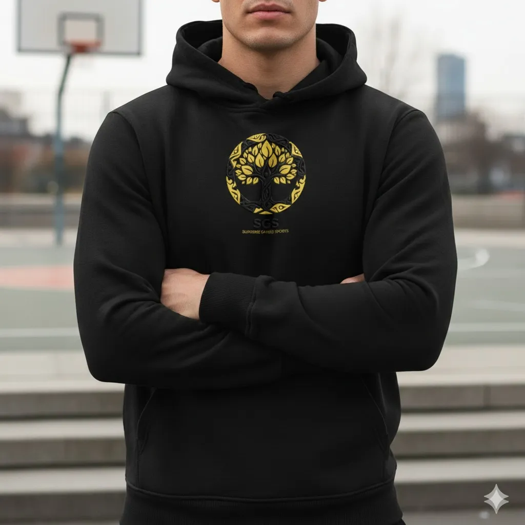 Premium Logo Edition Hoodie for Men | SGS Sports Goods | Black (S)